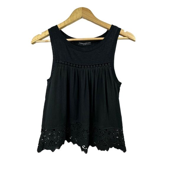 Revolve Generation Love Black Crochet Knit Tank Top NWOT - Picture 1 of 5